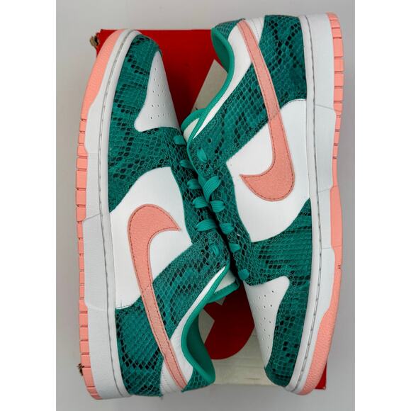 Nike Dunk Low Washed Teal Snakeskin Size 12 DR8577-300 #  409 - Picture 3 of 8